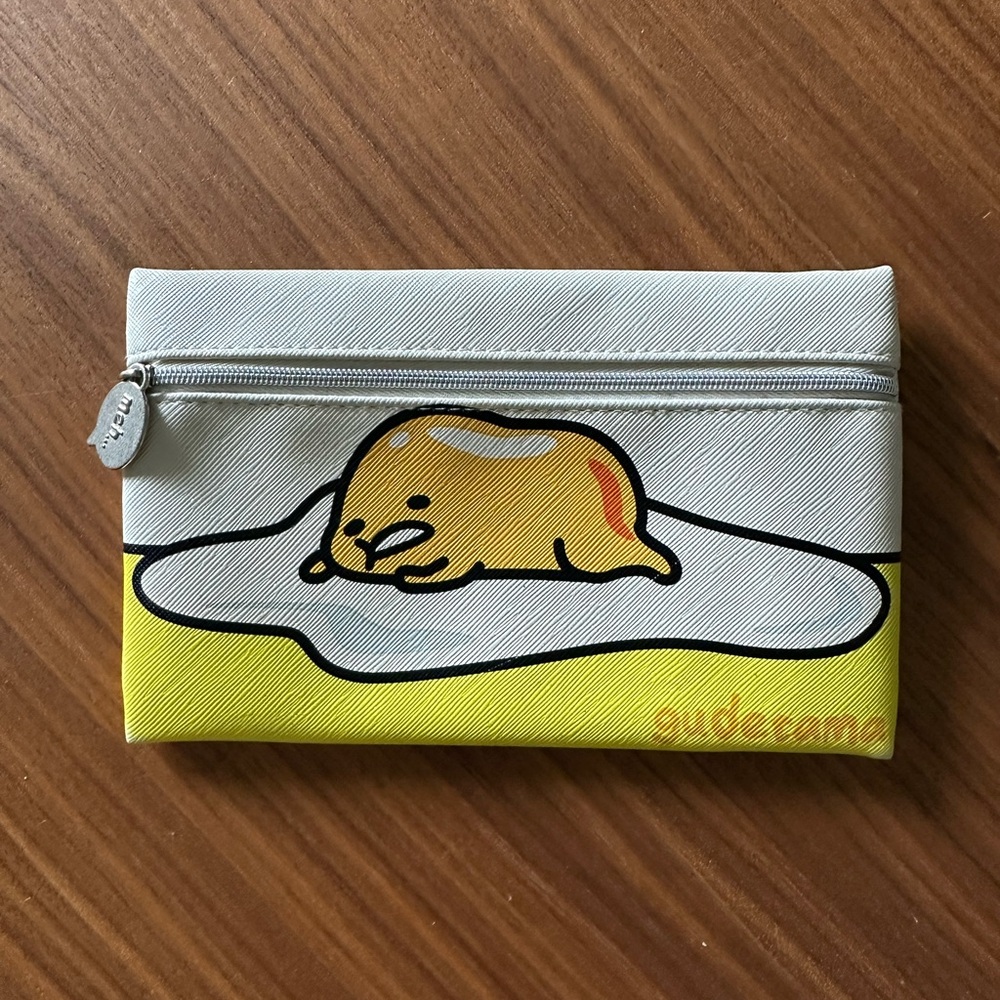 Ipsy Gudetama Zipper Pouch with Silver Accent